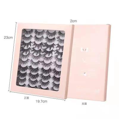 China Natural Handmade Looking/3Deffect 20mm False 3D Mink Fur Lashes False Strip Eyelashes Private Label With Eyelash Book 20 Pairs Pink Lashbook Packing for sale