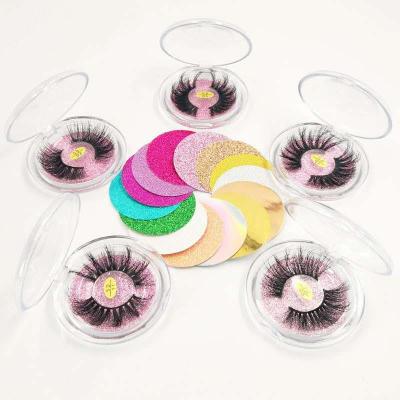 China Mutilayer Hand Made Fluffy Lashes/Natural Looking/3Deffect Wholesale Full 25mm Mink Eyelashes Thick Bulk Mink Lashess With Colored Case for sale