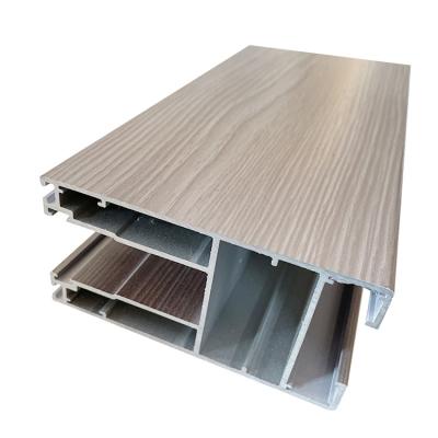 China Wood Aluminum Grain Construction Construction Windows Aluminum Profile For Windows And Doors for sale