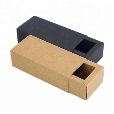 China Wholesale High Quality Recyclable Slide Brown Kraft Paper Folding Storage Cardboard Drawer Box Die Cut Custom for sale