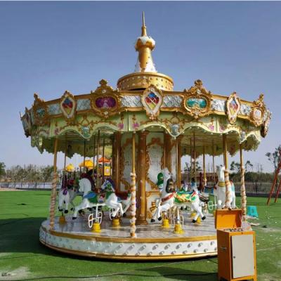 China Wooden Antique Amusement Park Rides Kids Better 16 Seat Merry Carousel Rides Vanish Round Ride Carousel For Sale for sale