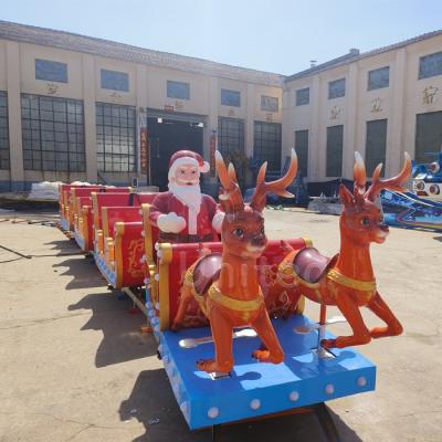 China The juego de navidana de Tema de parque d'acier tren scam riels that the disena De de nuevo de modelo tren le venta d'en d'atracciones de navidad for sale