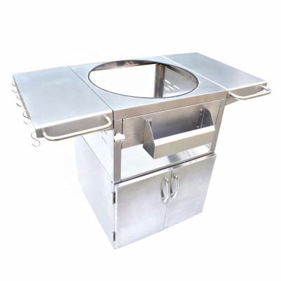 China OEM Dustproof 304 Stainless Steel Cart For 22 Inch Grill Ceramic Cart Table for sale