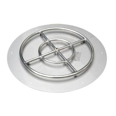 China Wholesale DIY 304 Stainless Steel Stocked Gas Fire Pit With Double Ring Burner And Flat Round Pan for sale