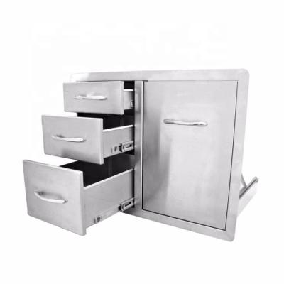 China Easily Cleaned Stainless Steel Style Liquid Propane Raised Combo Triple Drawer for sale