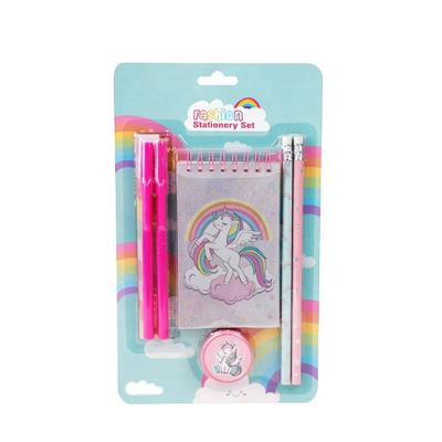 China 7pcs stationery set contains notebook and writing Pen Cute Back School Supplies Art Deluxe Stationery Convenience Set for sale