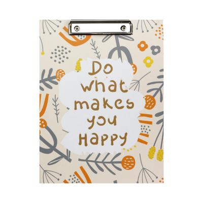 China For Kids / For School And Office Fashion Floral A4 Folder Holder With Metal Clip And Inscription Inside Of Notepad, Clipboard Folder for sale