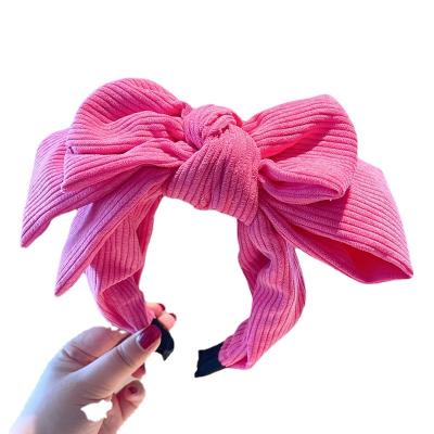 China Soft Women Fashion Headband Solid Color Velvet Headbands For Women Bow Hair Circle for sale