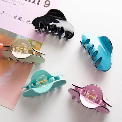 China Fashion Candy Color Acrylic Acetate Hair Claw Clip Large For Women Thin Hair for sale