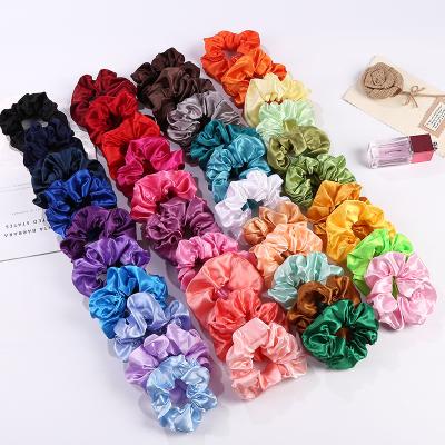 China Sweet 39 Colors Solid Color Hair Scrunchies Fabric Elastic Hair Band Women Accessories Hair Ties Girls for sale