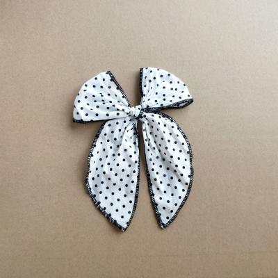 China 2021 Sweet Cotton Polka Dots Fable Hair Accessories Women Hair Bows For Girls Hair Bows for sale