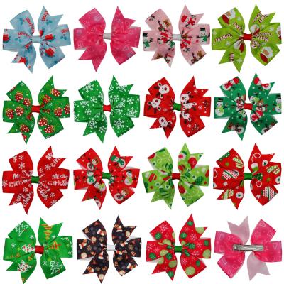 China Wholesale Sweet Christmas Hairpin Snowflake Multicolor Christmas Tree Bowknot Hairpin Great For Kids Gifts Party Headdress for sale