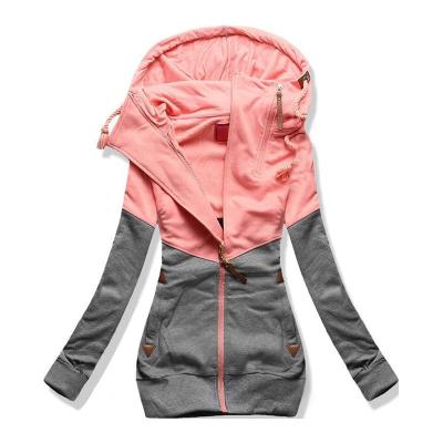 China Anti-wrinkle new arrival spring autumn ladies plain dye long sleeve hoodie with hat women tops for sale