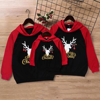 China New Babies Autumn Winter Breathable Casual Christmas Print Hoodie Sweatshirt Family Wear for sale