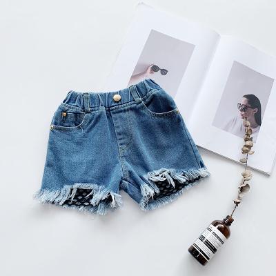 China Hot New Fashion Toddler Girls Jeans Casual Solid Short Tulle Denim Shorts for sale