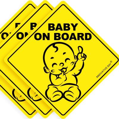 China Customized Baby Waterproof Vinyl On Board Sticker Sign Baby Car Transportation Sticker Child Safety Warning Signs Waterproof Decal for sale