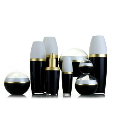 China Chemical Ball Pump Acrylic Lotion Bottle Black Acrylic Se for sale