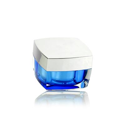 China Face Care Acrylic Skin Care Cream Jar Square Jar Massage Cream Cosmetic Square Jar with a for sale