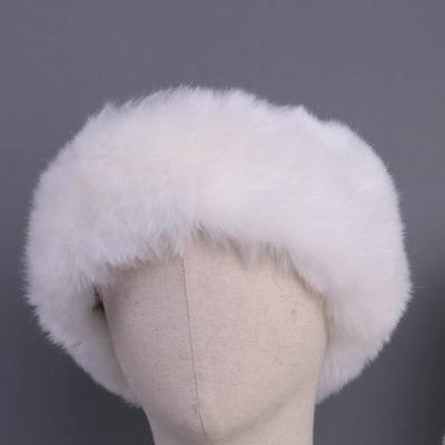 China Fashion 2021 Fashion Designer Furry White Color Wholesale Women Winter Faux Fox Fur Hairband Headbands for sale