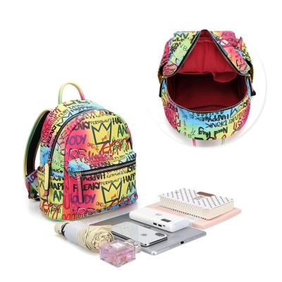 China Luxury women's ladies mini bookbags fashion graffiti designer backpack woman backpack women packs backpack for sale