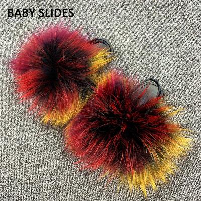 China Factory Direct Sales Large Anti-Smell Fluffy Mommy And Me Slippers Women Faux Fur Slides For Kids for sale