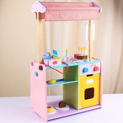 China Cooking Game Toys Hot Sale Wooden Bakery Play Set Pretend Rack For Kids Pretend Play Cooking Play Kids Kitchen Toy for sale