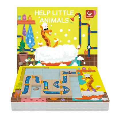 China Wholesale Hot Sale Wooden Kids Animal Maze Concentration Small Board Game Toys Puzzles Children Kids Early Educational Toys Xc-007 for sale