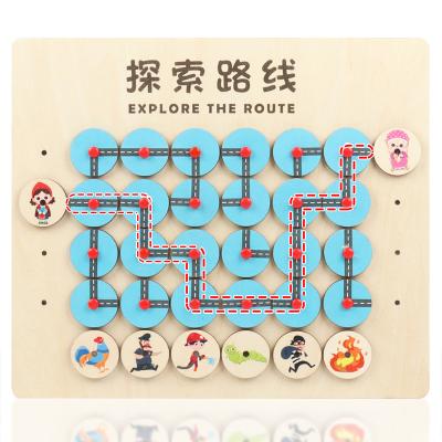 China Wooden Montessori Toy Puzzle Game Concentration Training Exploration Route Game Suitable For Children Above 3, 4, 5 Years Old Xc-0075 for sale