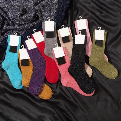 China New style QUICK DRY pure alphabet women's cotton socks winter warm gg socks sequin designer socks gg for sale