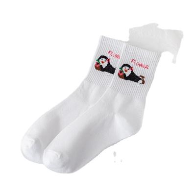 China QUICK DRY Knitted Tube Socks Women Cartoon Ins Fashion Cotton Socks Happy Wear Resistant Women for sale