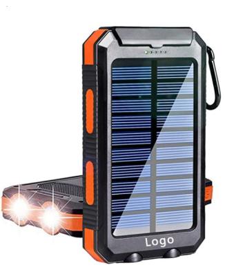 China Solar Panel Charging Solar Mobile Power 20000mah Compass Waterproof Cell Phone Charger for sale