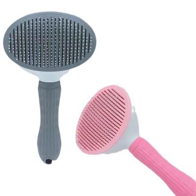 China Sustainable cat grooming brush Self-Cleaning Dog Slicker Brushes, Pet Hair Brush with Comb to Remove Loose Fur for sale