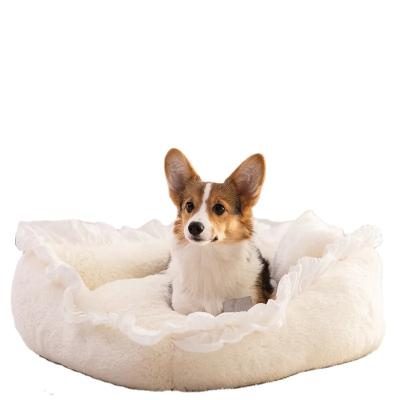 China Sustainable Fully Detachable and Washable Winter Warm Dog Bed Deep Sleep Princess Cat Pet Bed for sale