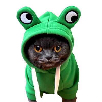 China Stocked Pet frog clothing autumn and winter into a cat small medium-sized dog hoodie catch fluffy dog clothes pet for sale