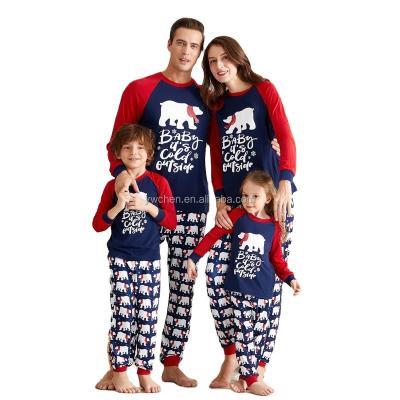 China Christmas High Quality QUICK-DRY Winter and Quick-drying Cotton Pajamas Family Breathable Long Sleeve Set for sale