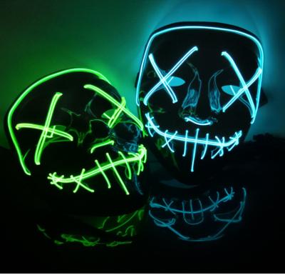 China Holiday Decorations Halloween Bar Party Hot Tool Led Party Face Full Mask Ball Led Halloween Mask for sale