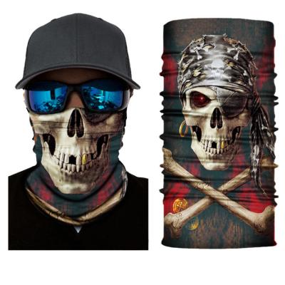 China Warm Reusable Polyester Half Face Halloween Mask Outdoor Riding Printed Neck Face Scarf Halloween for sale