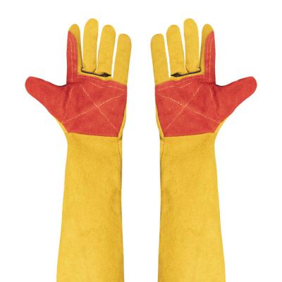 China Wholesale Cheap High Quality Cowhide Welding Gloves Heat Insulation Leather Welding Leather Working Gloves For Labor for sale