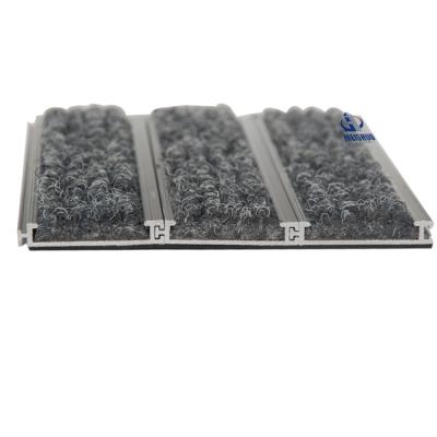 China Cheapest Farmhouse Dust Collection Interlock Aluminum Base Recessed Entrance Mat for sale