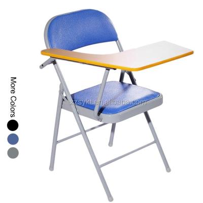 China Modern Office Chair School Furniture Metal Meeting Chair Comfortable Folding Student Chair with Notepad for sale