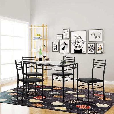 China modern detachable top selling tempered glass dining table sets for sale