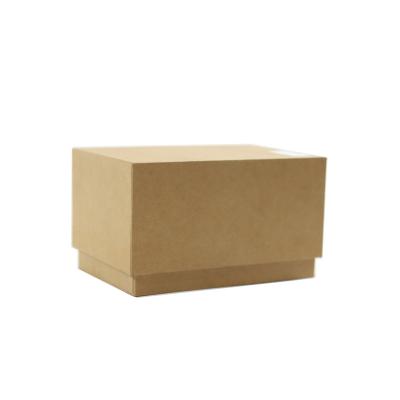 China High Quality Eco-Friendly And Recyclable DIY Logo Handmade Hard Cardboard Square Custom Shape Brown Kraft Paper Gift Box With Lid for sale