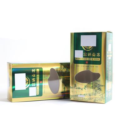 China Recycled Materials Custom UV Printed Gold Foil Rice And Chocolate Packaging Boxes for sale