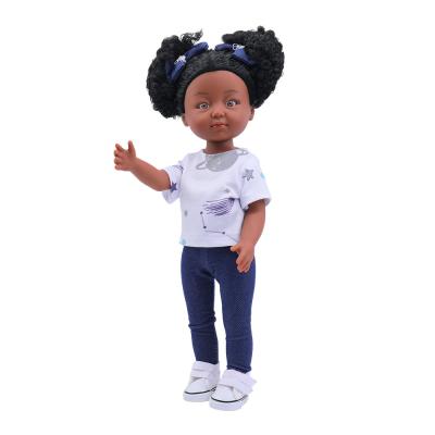 Chine 12 pouces poupée noire vêtements de poupée africaine réaliste cadeau poupées noires pour bébé pour enfants vêtements de poupée fille américaine à vendre