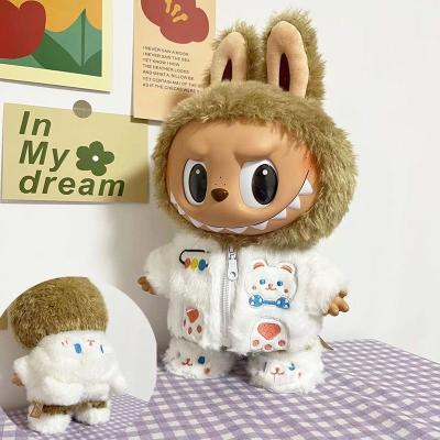 중국 2025 New Design 15cm doll cloth Sweater Toy Cloth Colorful Suit Set Labubu Cartoon Dress 판매용