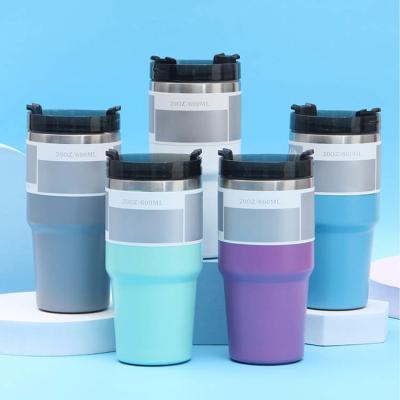 China Sustainable Stainless Steel Water Bottle w/Straw & Wide Mouth Lids 20OZ 600ML Keeps Liquids Hot or Cold for sale