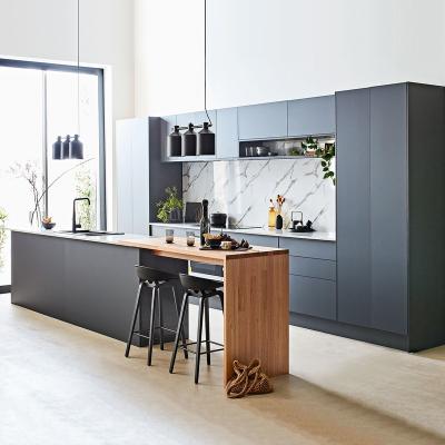 China PA Modern Design Waterproof High Quality Black PVC Kitchen Cupboards for sale