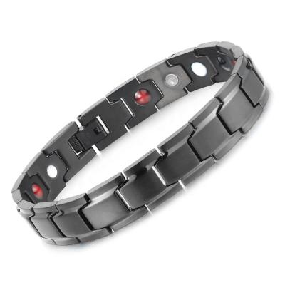 China CLASSIC Variable Link Bangle Bracelet Black Magnetic Germanium Stainless Steel Bracelets for sale