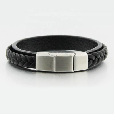 China MagEnergy CLASSIC Men's Leather Magnetic Bracelets Adjustable Braided Leather Bracelet for sale