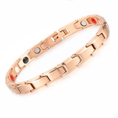 China MagEnergy Pure Titanium Bracelet Women Quick Delivery Bio Magnetic Energy Rose Gold Bangle Bracelet for sale